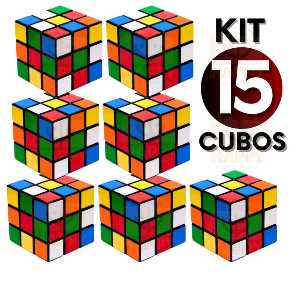 Kit 15 Cubo Mágico 5x5 cm Brinde para Festa Infantil Evento Escolar Colorido