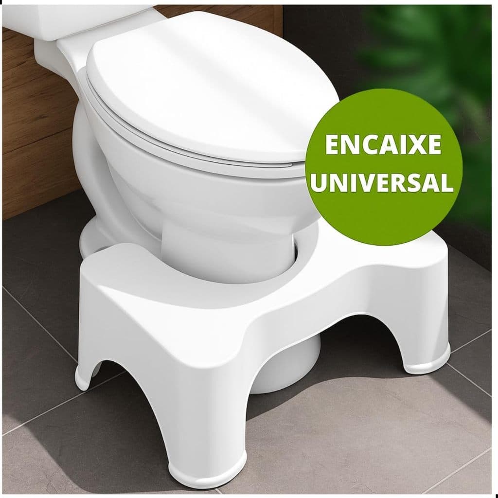 Banquinho Auxiliar Para Vaso Sanitário - Apoio de Pé Branco banheiro Auxiliar Evacuação Ergonomia