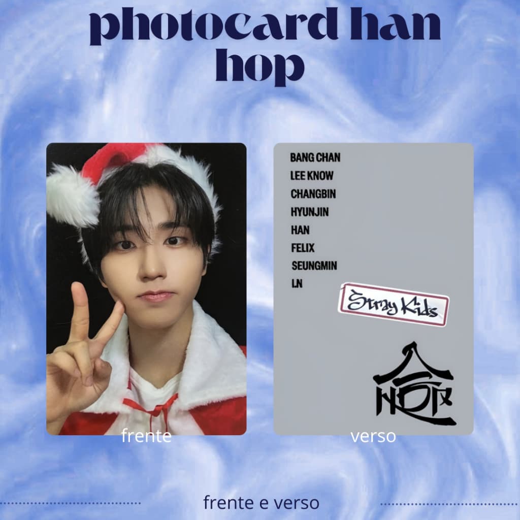 Photocard fanmade Han jisung stray kids hop frente e verso/apenas verso