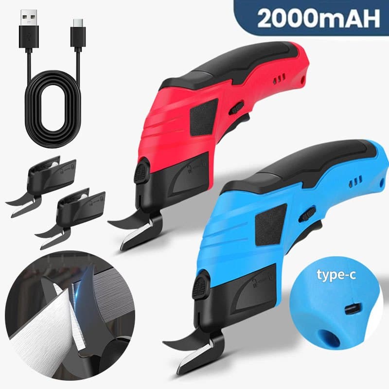 Tesoura Elétrica Portátil 2000mAh 0,3kg, Cortador de Tecido Recarregável Profissional para Costura