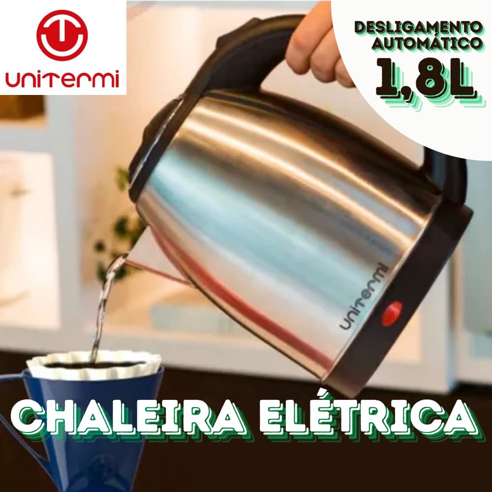 Chaleira Elétrica Inox Prateada Unitemermi 120V ou 220V