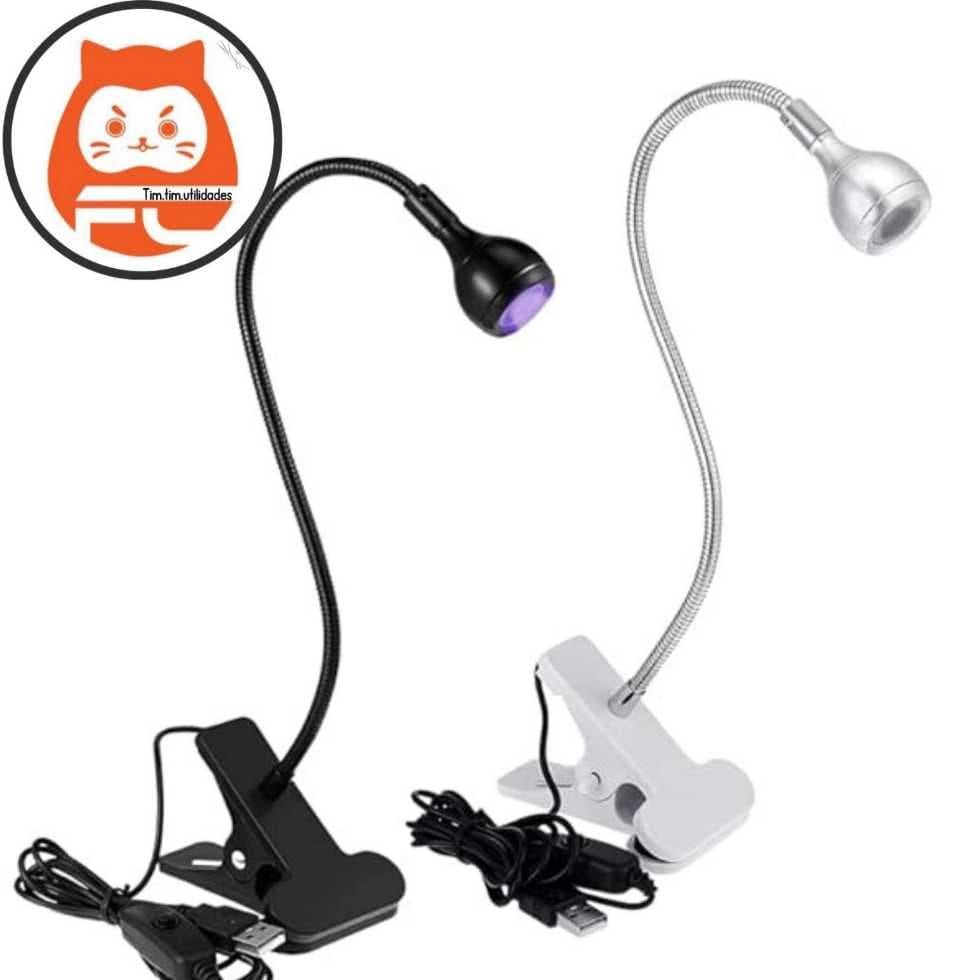 Luminária LED para Manicure USB UV Ultravioleta De Mesa Com Garra Presilha Galaxy Fixação em Qualquer Superfície