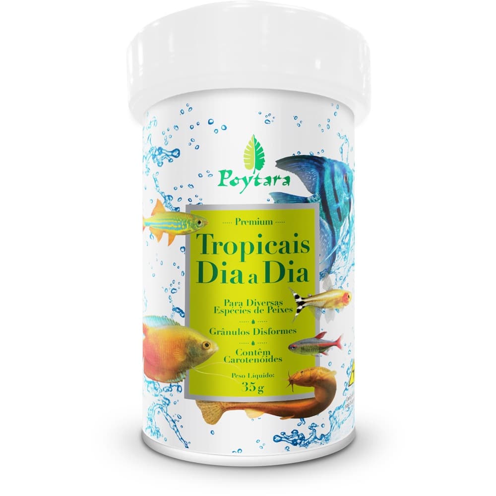 Raçao Poytara Tropicais Dia A Dia 35g Peixes Aquario