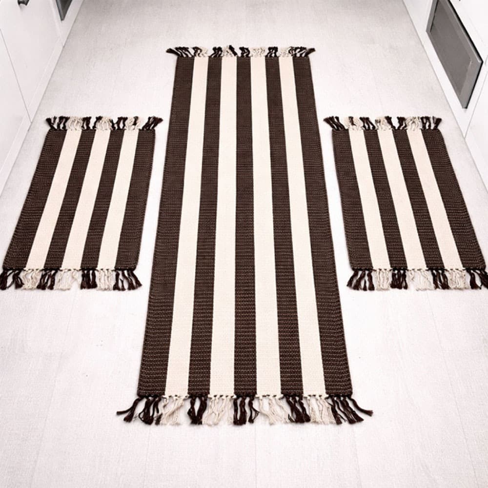 Jogo De Tapete Passadeira De Tear 3 Peças Tradicional Alta Qualidade Casa Cozinha Sala Quarto