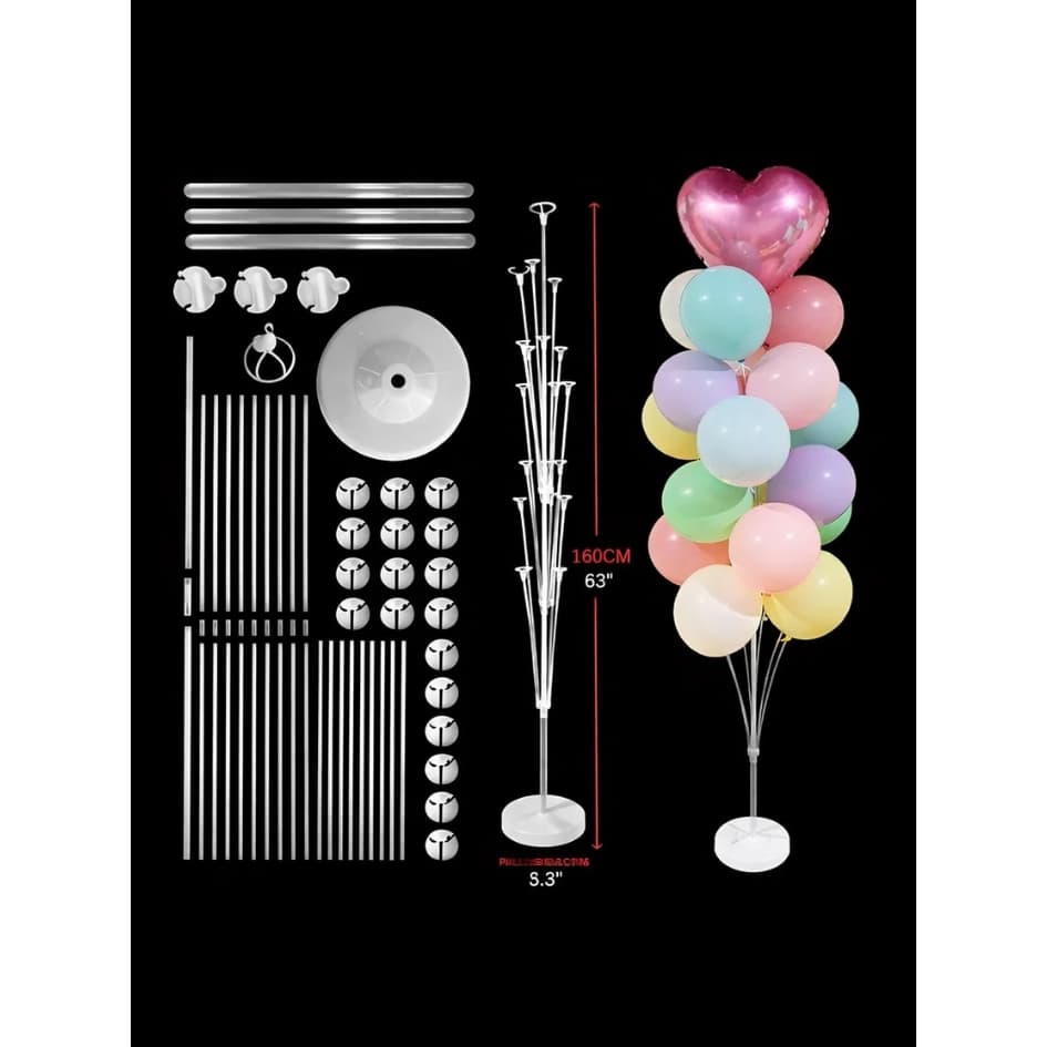 Suporte para Balão 1,60 Metro C/19 Hastes de Chão Desmontável Decoração Festa