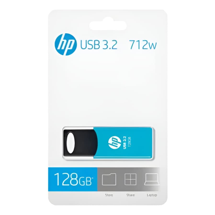 Pen Drive HP Usb 3.2 Hp 712w 128 Gb Em Azul Claro E Preto Azul-celeste
