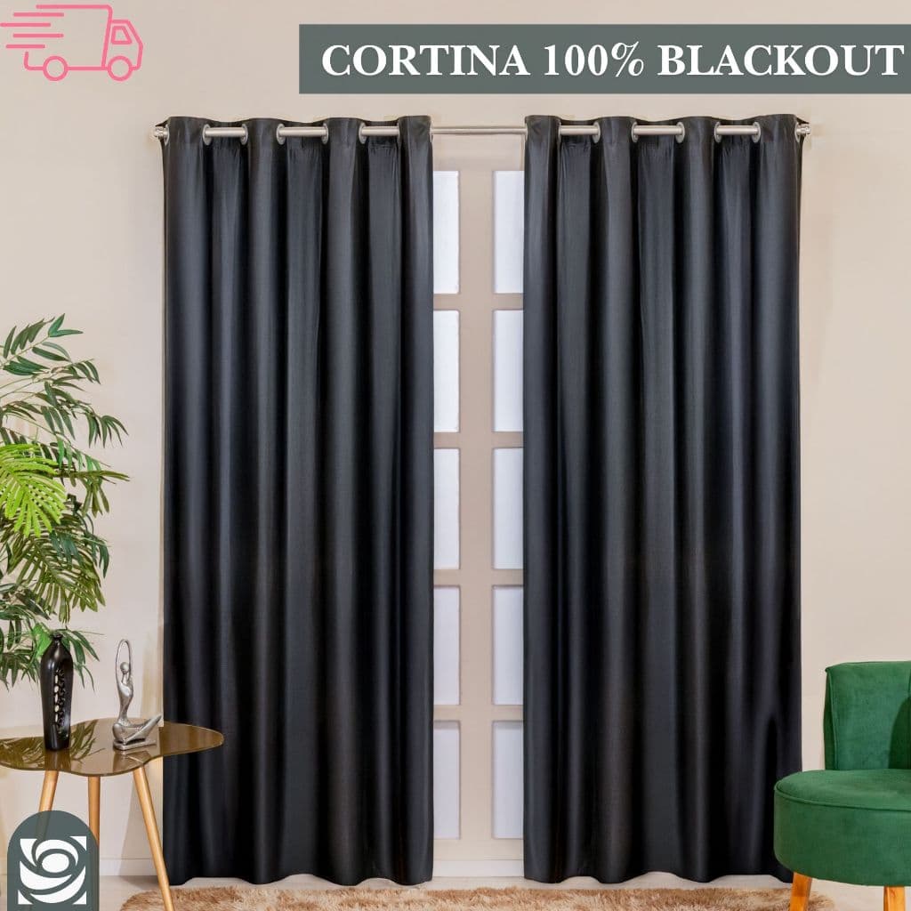Cortina Blackout PVC Diversos Tamanhos 2,30m, 2,60m, 2,80m Cor Preto Black