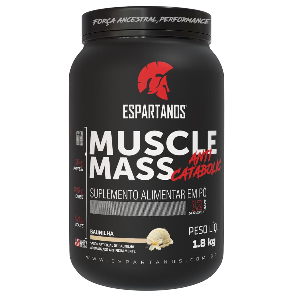 Suplemento em pó Massa Hipercalórico Muscle Mass 1800g - Espartanos Nutrition