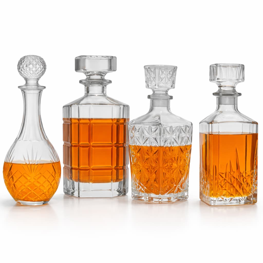 Garrafa Whisky Licor Vidro Transparente Cristal Licoreira Bebida Suco Vinho Cachaça Decanter Bar
