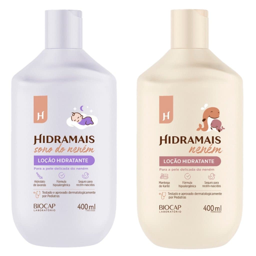 Loção Hidratante para Pele Sensível Recém Nascido Lavanda Karité Hidramais Baby 400ml Hipoalergênica