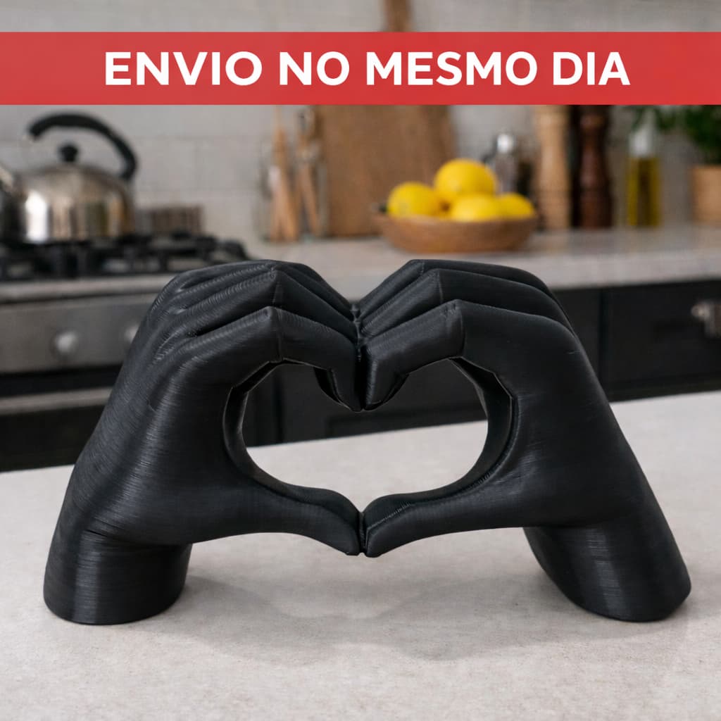 Escultura Decorativa Mãos Formando Coração Moderna