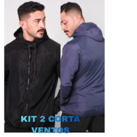 KIT 2 JAQUETA CORTA VENTO INPERMEAVEL COM CAPUZ