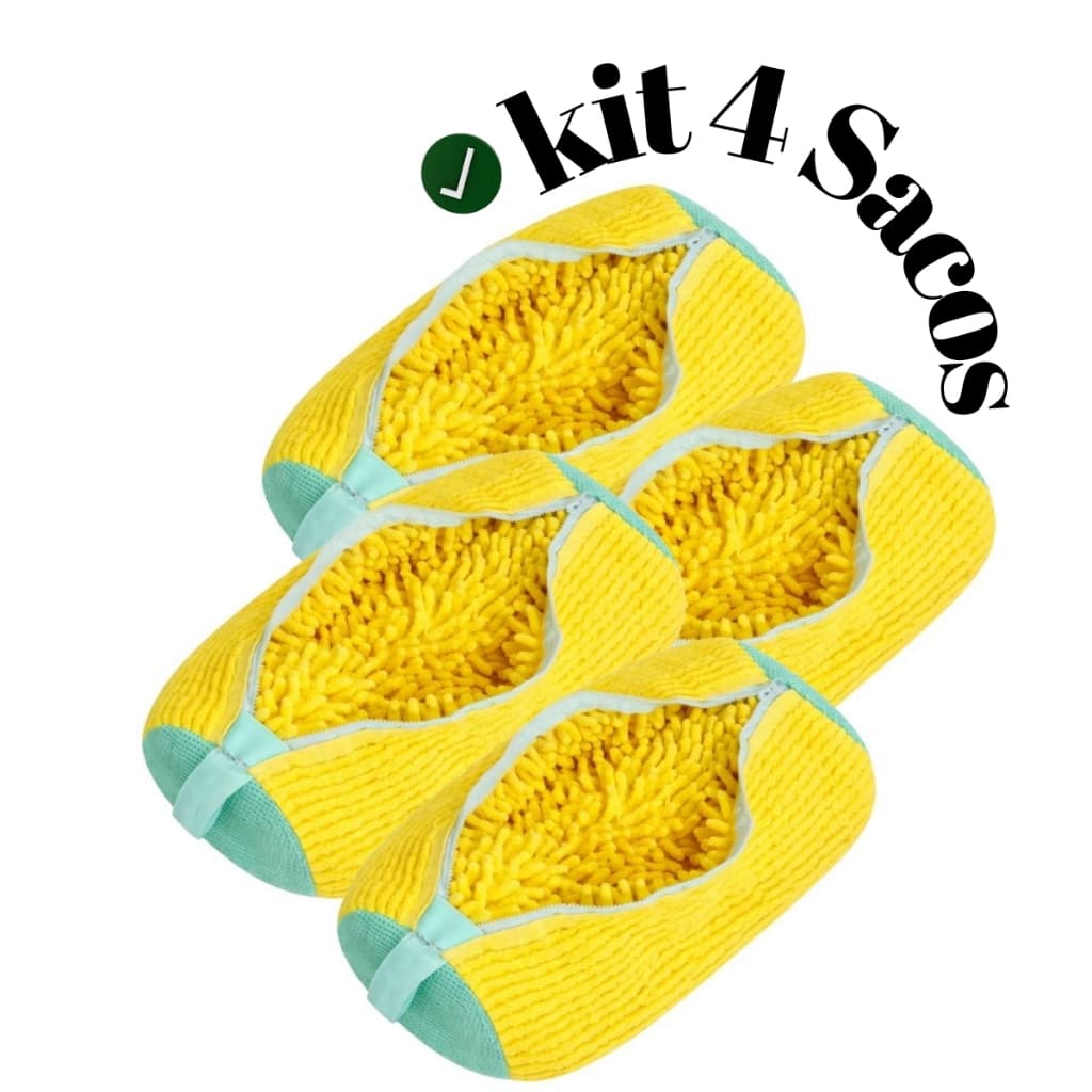 kit 4 Saco Bolsa Lavar Tênis e Sapato  Máquinas de Lavar Anti Risco Zíper Protegido Malha resistente