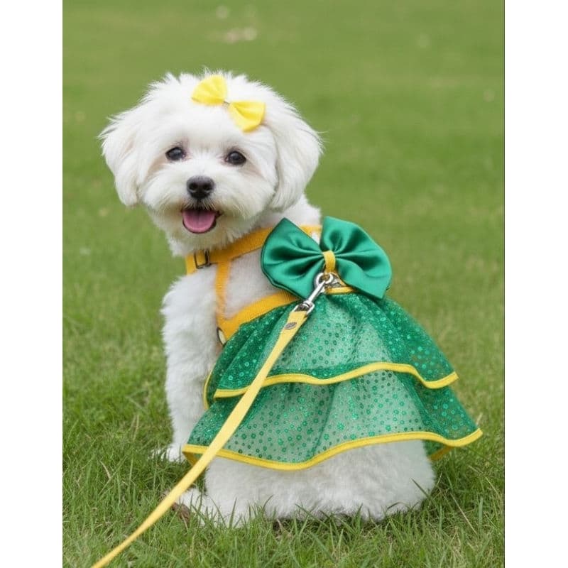 Coleira Peitoral de Saia -  Gato ou Cachorro - Acompanha Guia