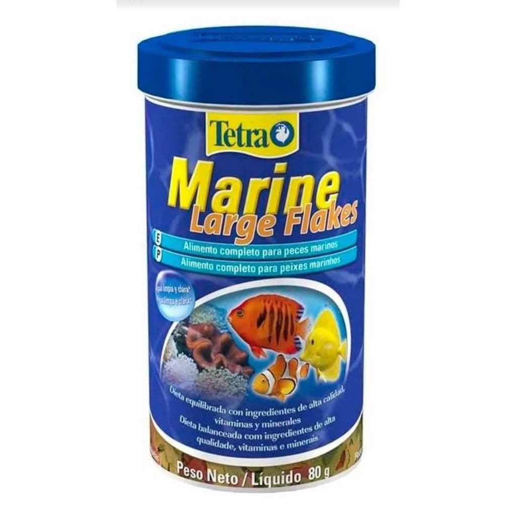 Ração P/ Peixes Marinhos Tetra Marine Large Flakes 80g