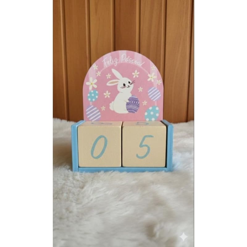 Calendário Pequeno De MDF De Pacoa / Decoração De Mesa / Casa / Escritório