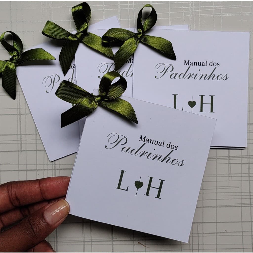 Manual dos Padrinhos de Casamento VERDE - DIVERSAS CORES