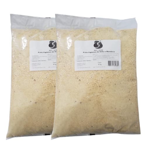 Kit de Areia Higiênica biodegradável de Milho e Mandioca Para Gatos 4KG