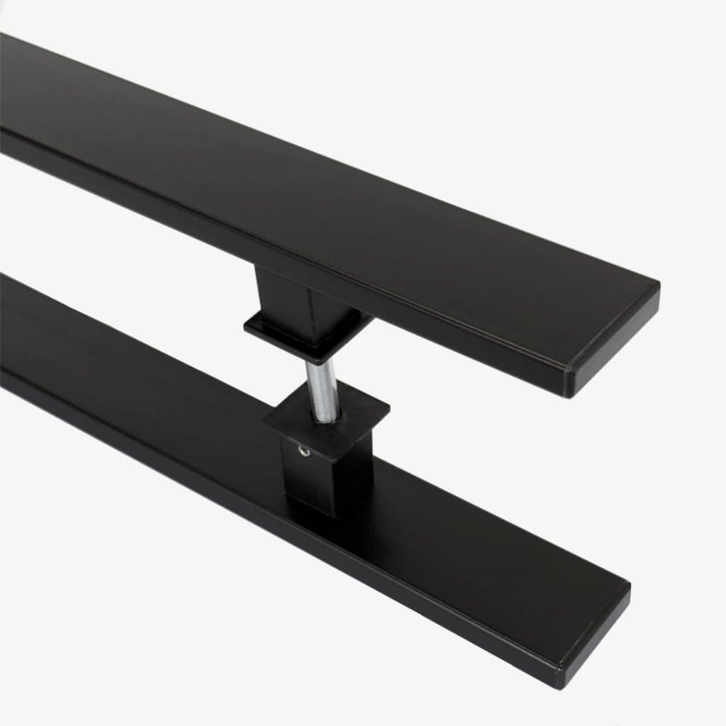 Puxador de Porta Pivotante Preto Em Alumínio Flat Aluminum