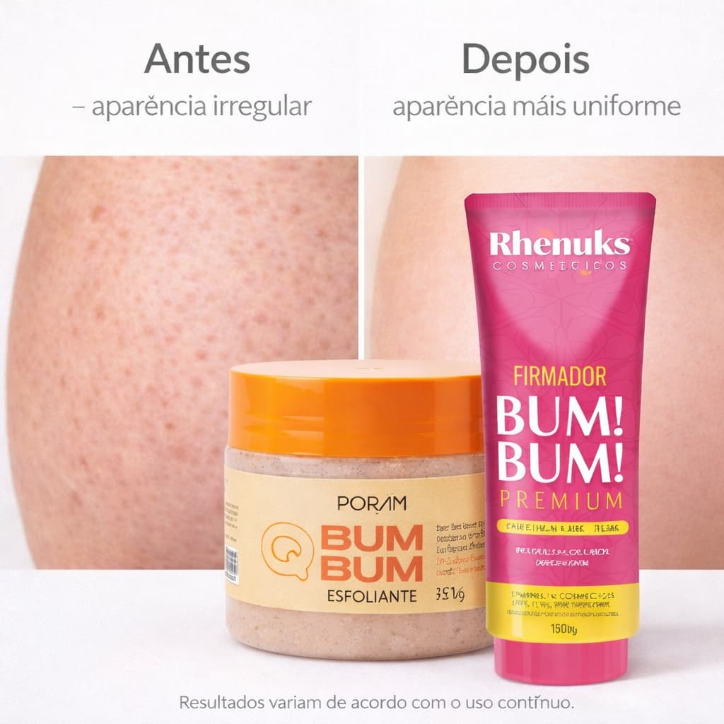 Kit esfoliante + hidratante firmador para bumbum foliculite celulite espinhas e manchas