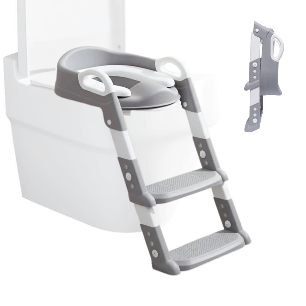 Assento Redutor Infantil C/ Escada Vaso Sanitário Troninho Bebê Almofadado Desfralde Antiderrapante