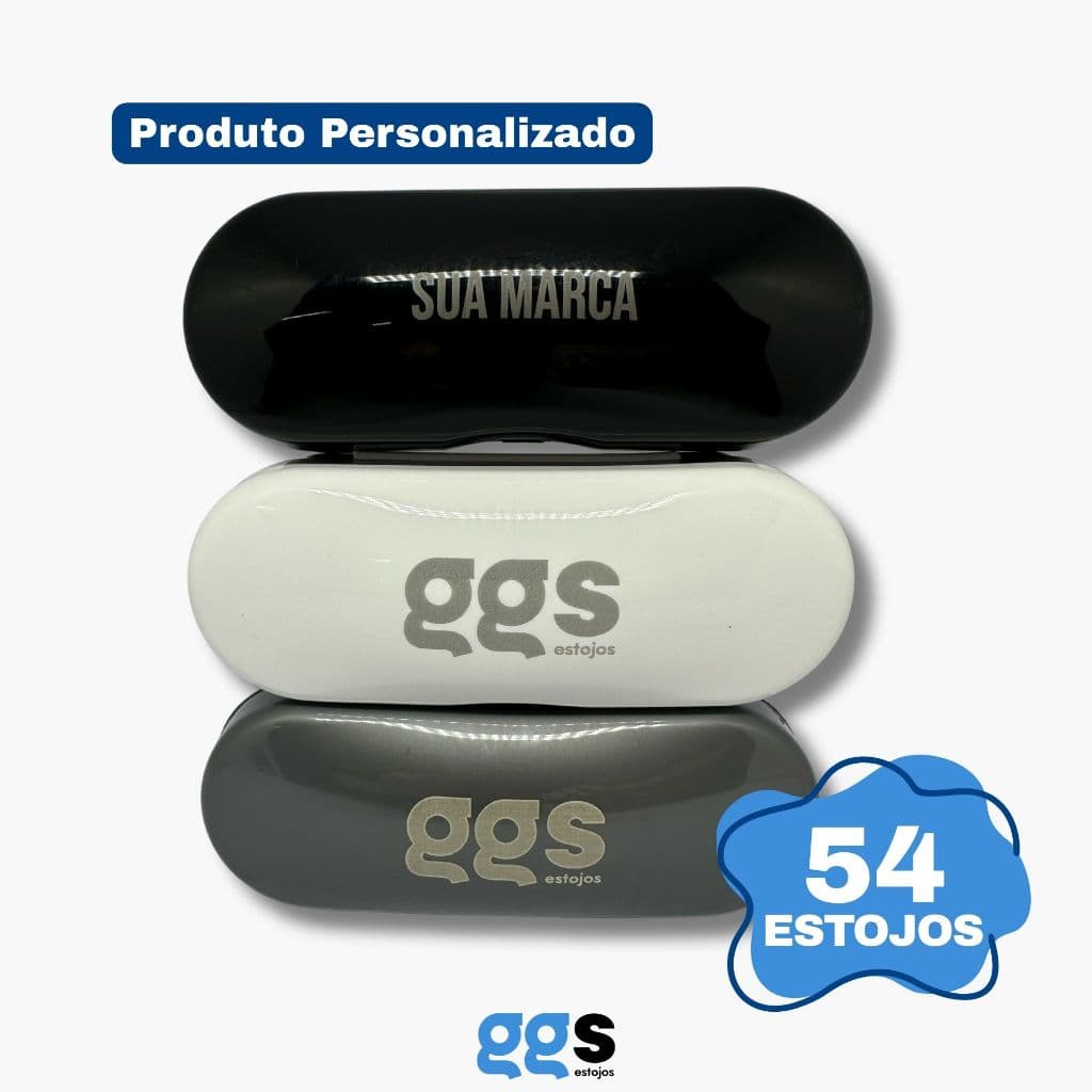 Kit 54 Estojos para Óculos Personalizados Lemans Receituário e Solar para Óticas ou Brindes