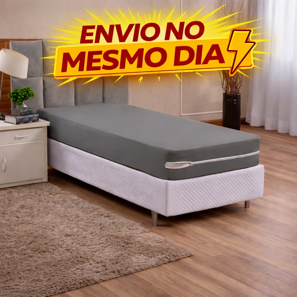 Capa de Colchão Solteiro com Zíper MALHA EM GEL