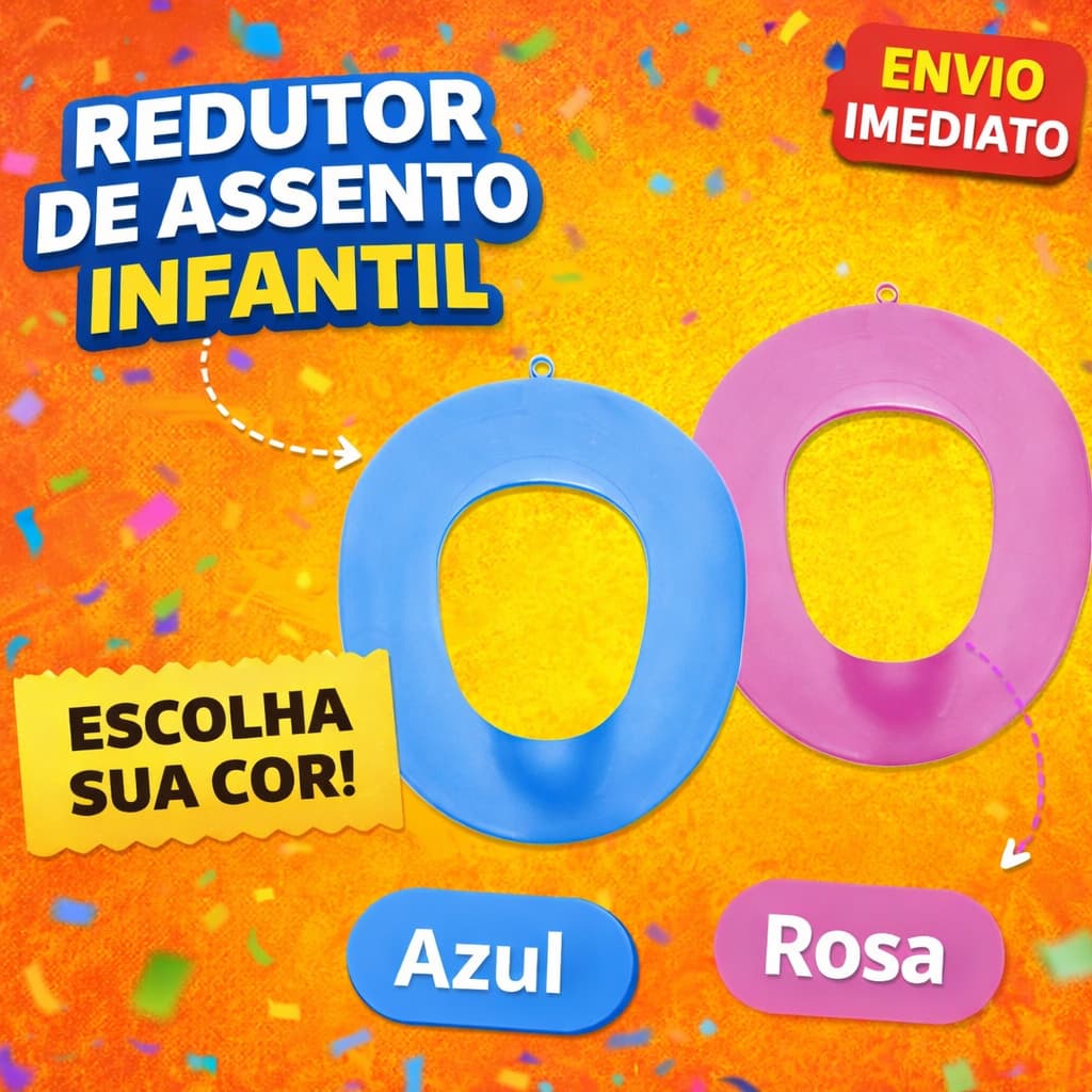 Assento Redutor Infantil Para Desfraude Vaso Sanitário Styll Baby Azul Rosa e Verde Menino e Menina