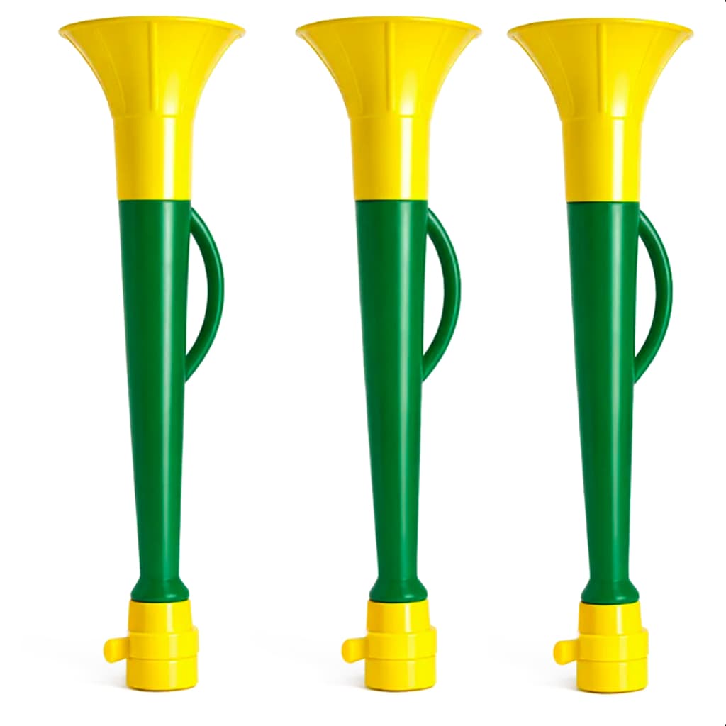 Kit Corneta Assopro Brasil Vuvuzela Buzina Apito Jogo Copa Amarelo copa do mundo brasil core