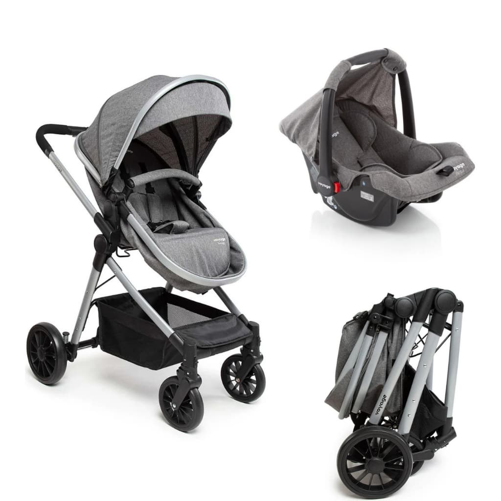 CARRINHO COMPLETO 3 EM 1 VOYAGE PRESTIGE COM MOISÉS E BEBÊ CONFORTO – MODELO EUROPEU LUXO 0 A 22KG