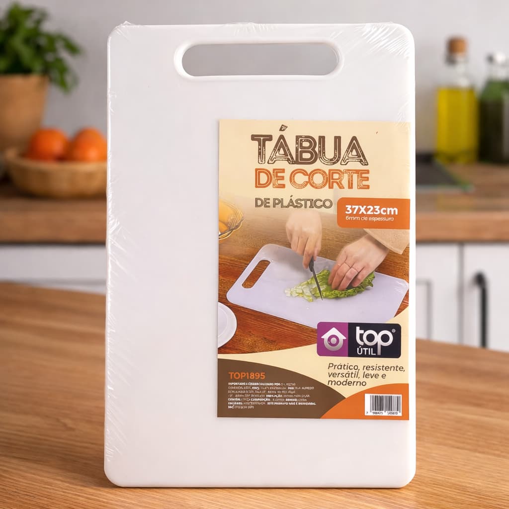 Tábua de Corte PVC 37x23cm & 43x27cm Profissional Branca Dupla Face Carne Churrasco Cozinha