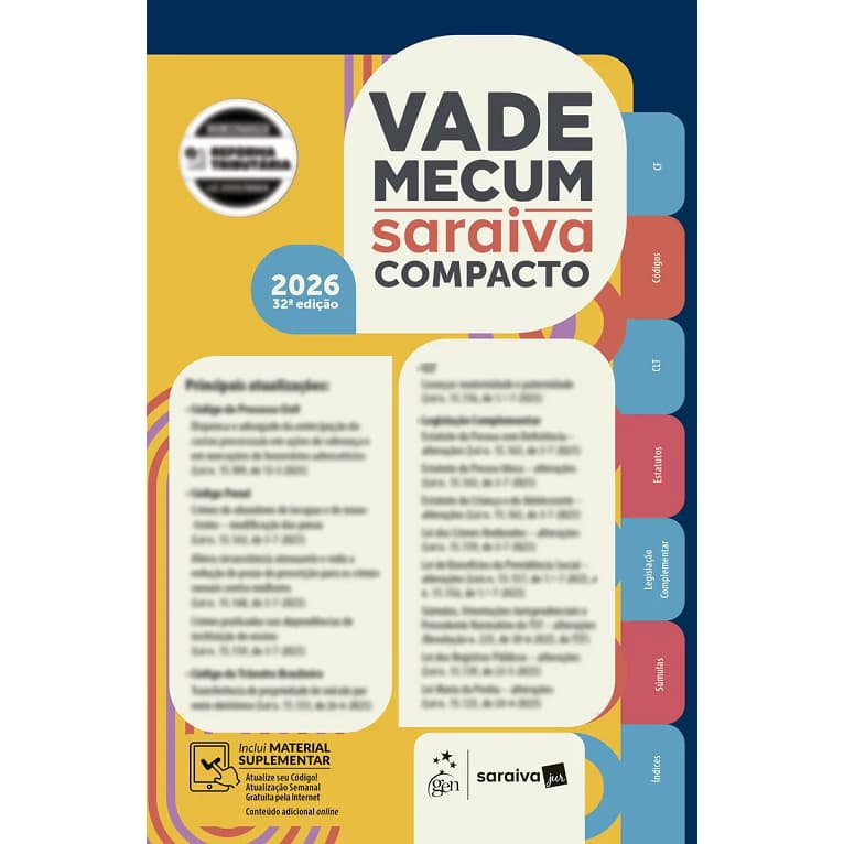 Vade Mecum Saraiva Compacto - 32 Edição 2026