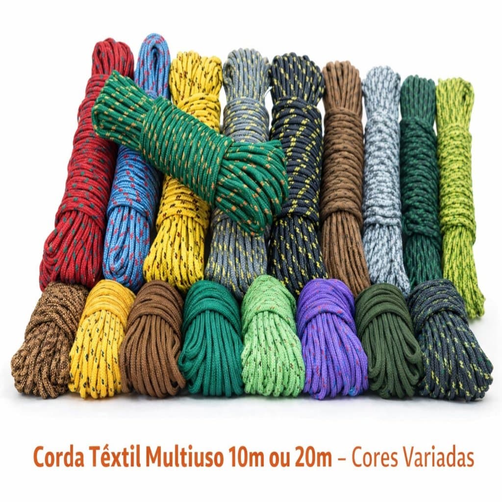 Corda Têxtil Multiuso 10m ou 20m – Cores Variadas