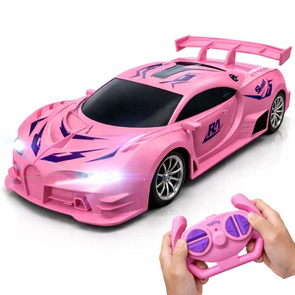 Brinquedo Carrinho de Controle Remoto Rosa Recarregável Esportivo Rápido Lamborguini Ferrari