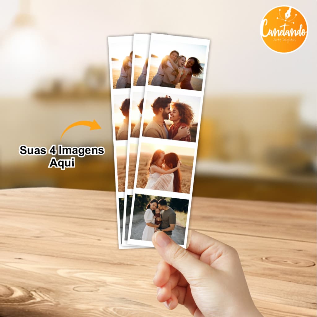 Marcador de Páginas Personalizado com 4 Fotos