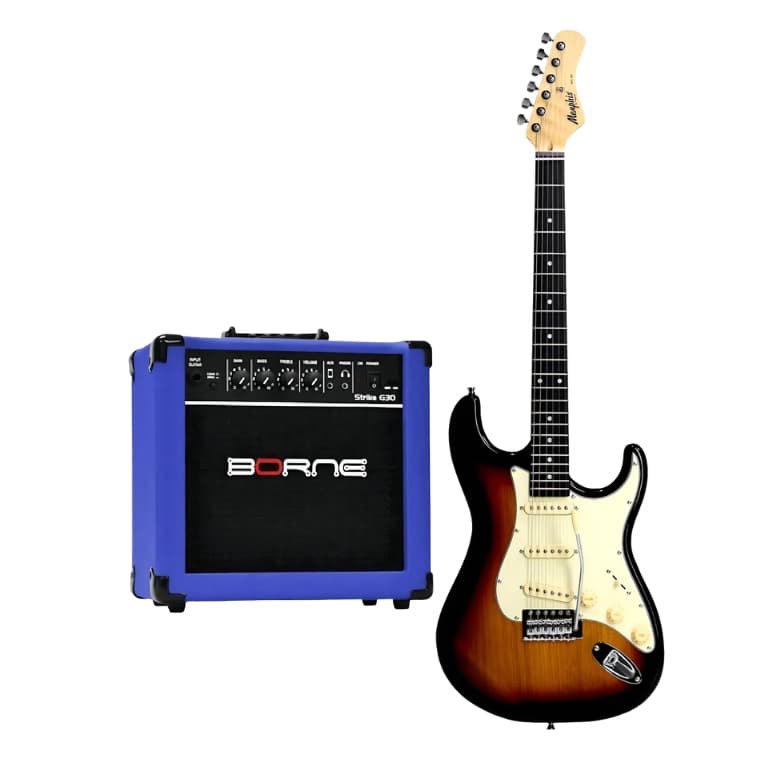 Kit Guitarra Tagima Memphis MG-30 SB Sunburst + Amplificador Borne Strike G30 15W