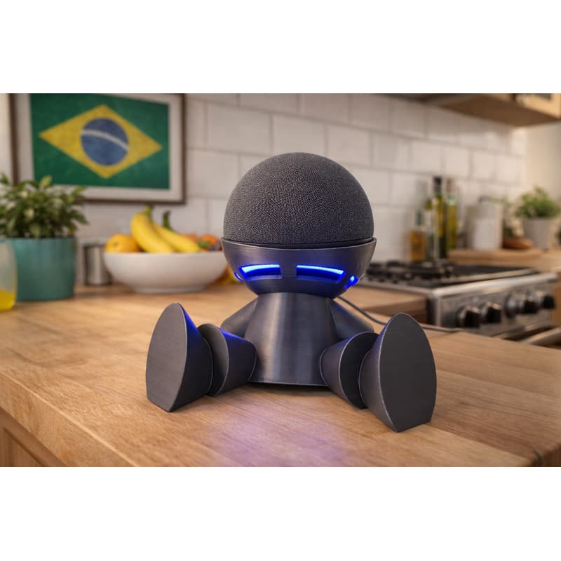 Suporte Alexa Robo Sentado Traje Espacial Robo Alexa Boneco Sentado Alexa Echo Dot 4 e 5