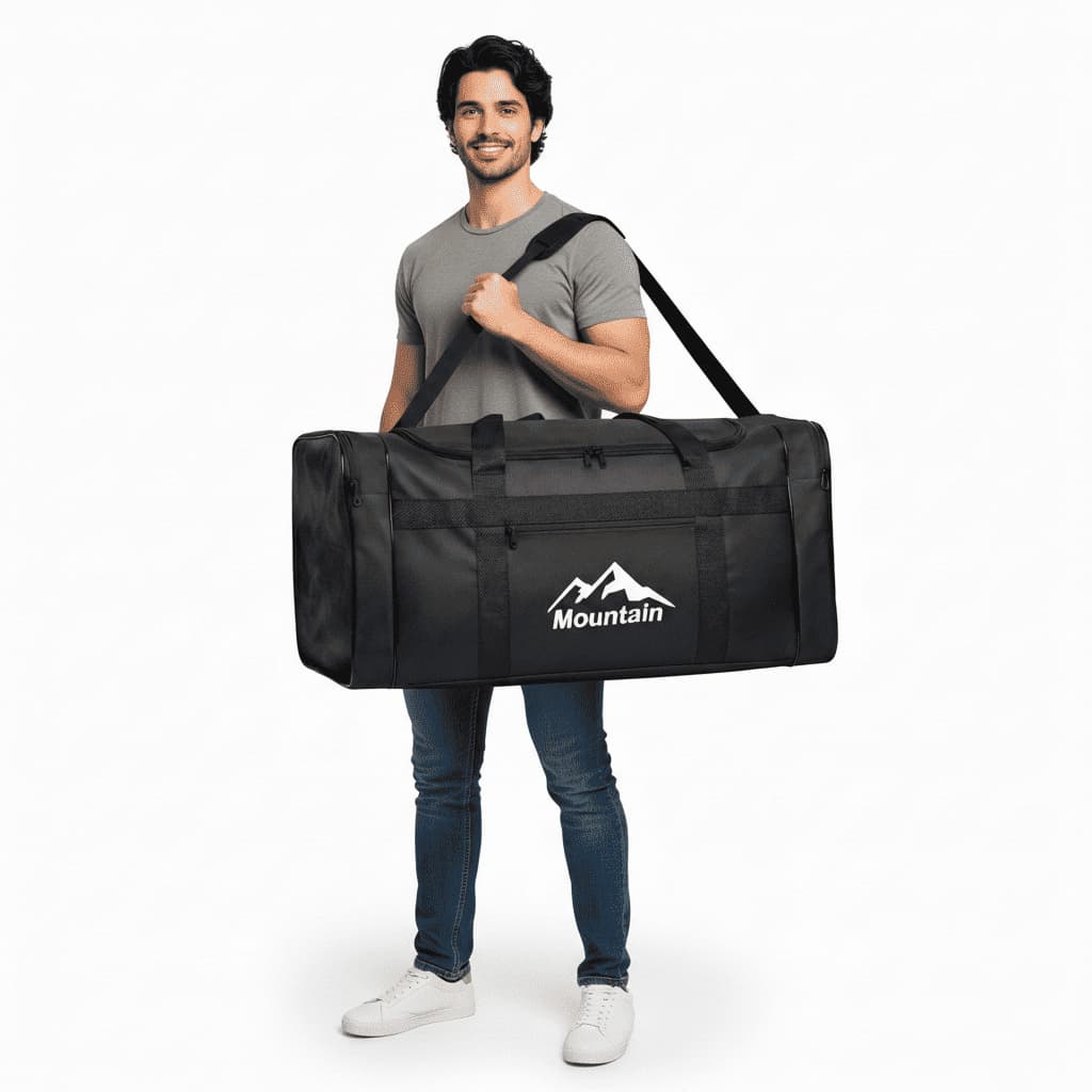 Mala de Viagem Preto Transversal Pronta Entrega Oferta Promoção Economico Resistente Bolsa Sacolão
