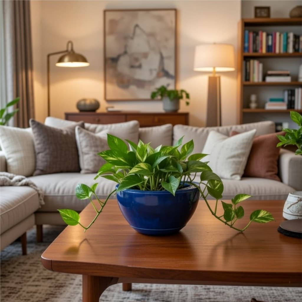 Vaso para Plantas Bacia Liso Brilhante Estilo Vietnamita Para Casa Jardim Varanda Com Prato Coletor