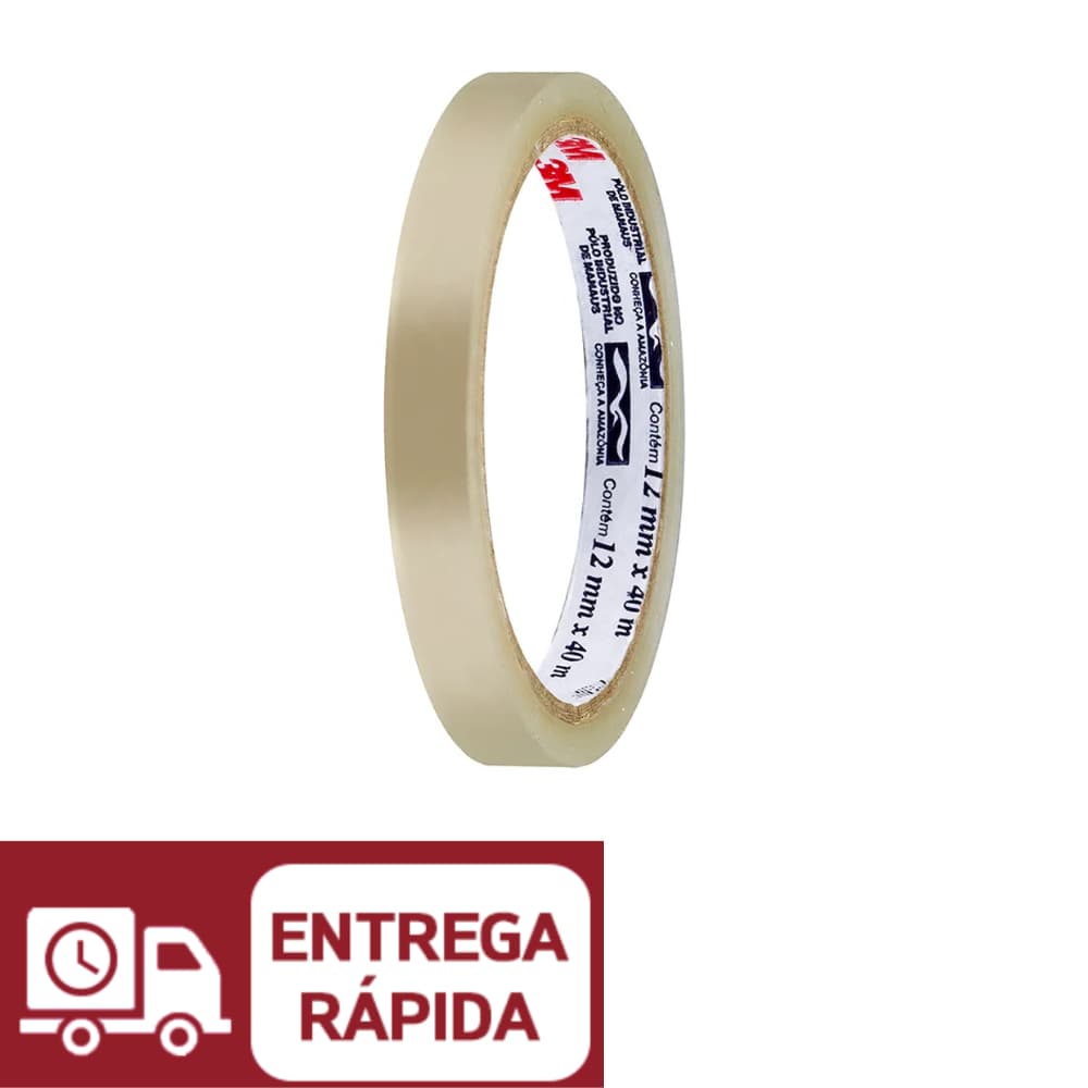 Fita Adesiva 12mm x 30m Transparente