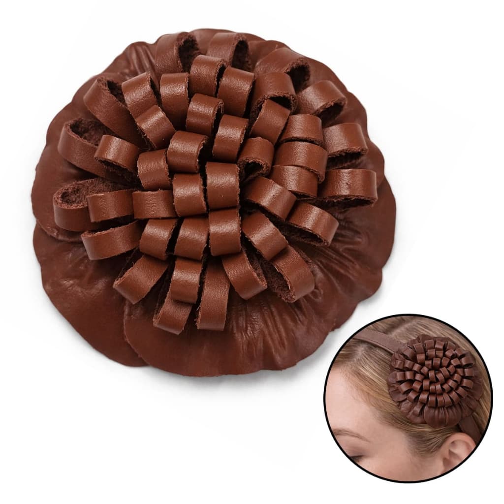 Enfeite Formato Flor Couro Legítimo Para Aplicação Em Bolsas Sapatos Roupas Artesanato Customização Decoração Luxo