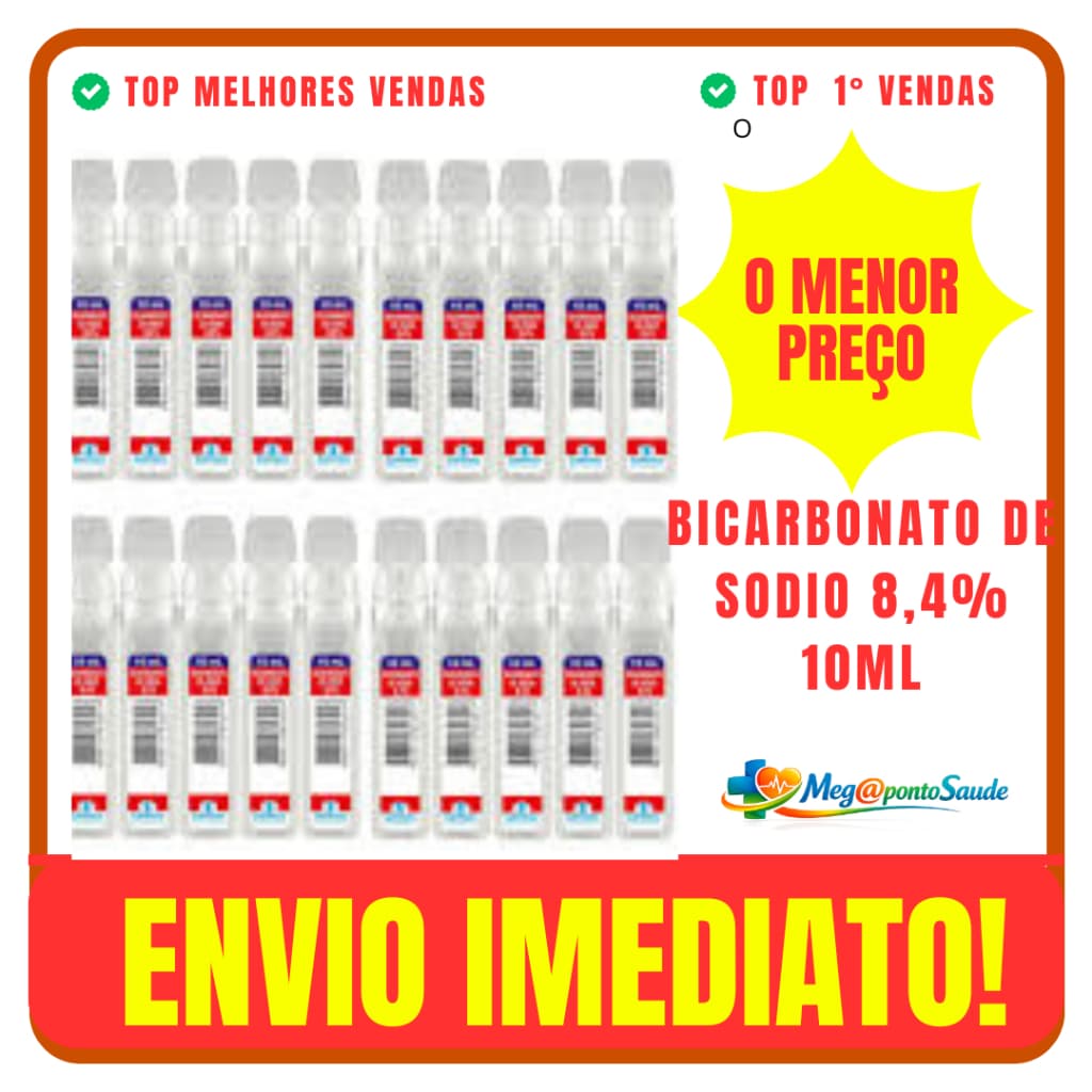 Bicarbonato de sódio 8,4%Flaconete 10 ml varios kits Samtec