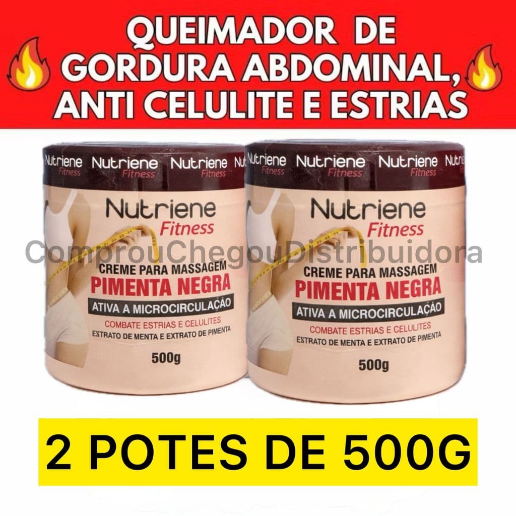 Kit Gel Redutor De Medidas Pimenta Negra 500g Cada Combate Estrias e Celulite Nutriene
