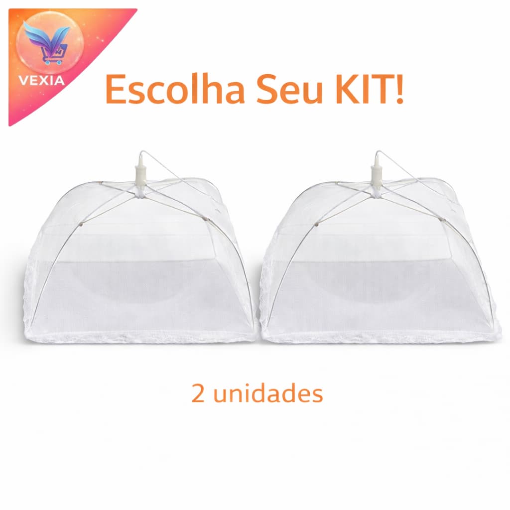 Kit 2 Mosquiteiro Telas Cobre Alimentos Flexível  Protetores Fruta Bolo