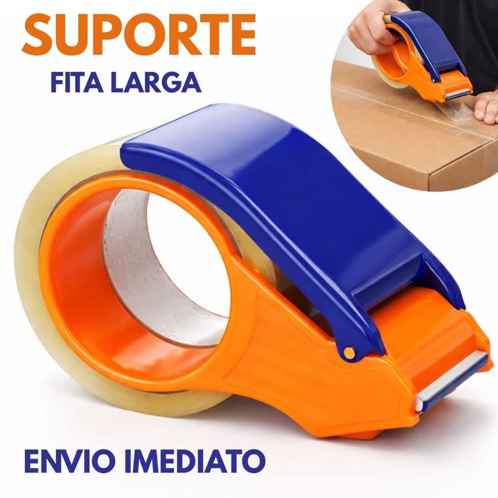 Suporte Aplicador Durex Fita Adesiva 500m Reforçado Dispenser Profissional Embalagem Caixas Rolo