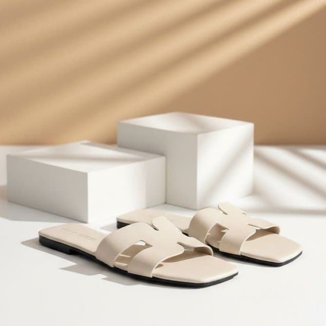 Gaby Show Sandália Feminina Serena 03 H Em Couro Sintético Para o Dia a Dia, Rasteirinha Bico Reto