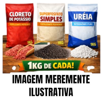 SUPER COMBO DE FERTILIZANTES FÓMULA PURA (ADUBOS) – CLORETO + URÉIA + SUPERFOSATO SIMPLES (1KG DE CADA PRODUTO)