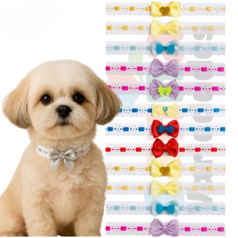 Gargantilha, Colar Para Cachorro com 20,40 ou 60 Unidades Para Banho E Tosa  KIT PROMOCIONAL