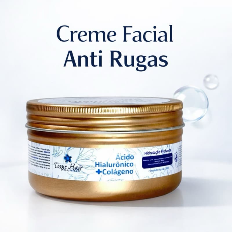 Creme Facial Ácido Hialurônico com Colágeno Anti-idade Hidratação Profunda