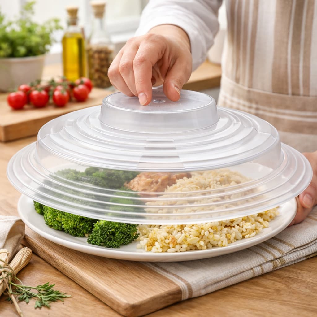 Tampa de Micro-ondas Protetora de Alimentos Livre de BPA De Plástico 1/2/3/6 unidades